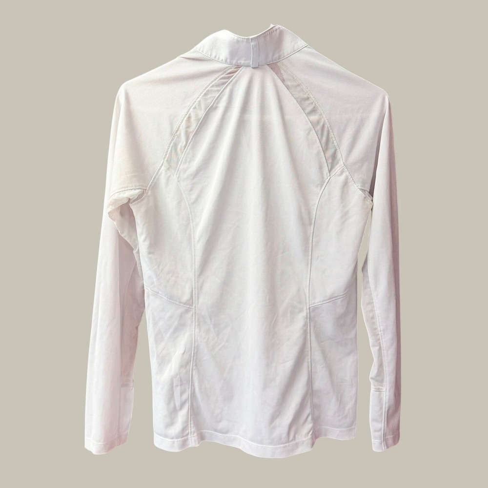 Ariat Sunstopper Pro 2.0 Show Shirt Women Small White LS 1/4 Zip Mesh Panels - Picture 2 of 9